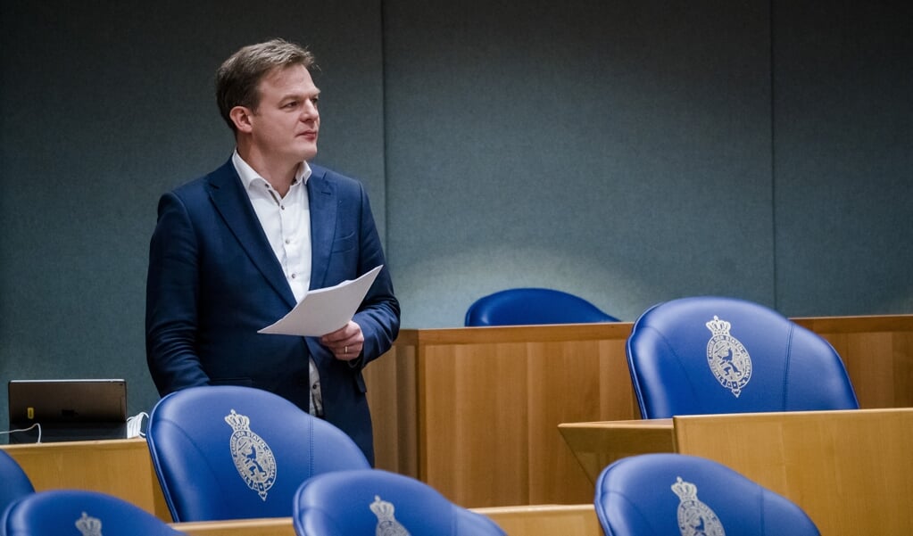 Kamerlid Pieter Omtzigt tijdens een debat over de verlenging van de coronawet.  (anp / Bart Maat)