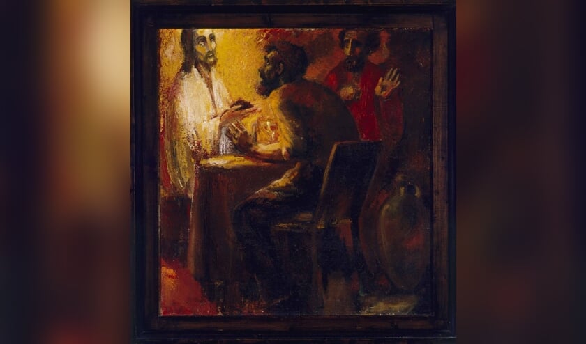 Constant Nieuwenhuijs groeide op in een katholiek milieu. In 1936 maakt hij – zestien jaar oud – zijn eerste olieverfschilderij 'De Emmaüsgangers'.