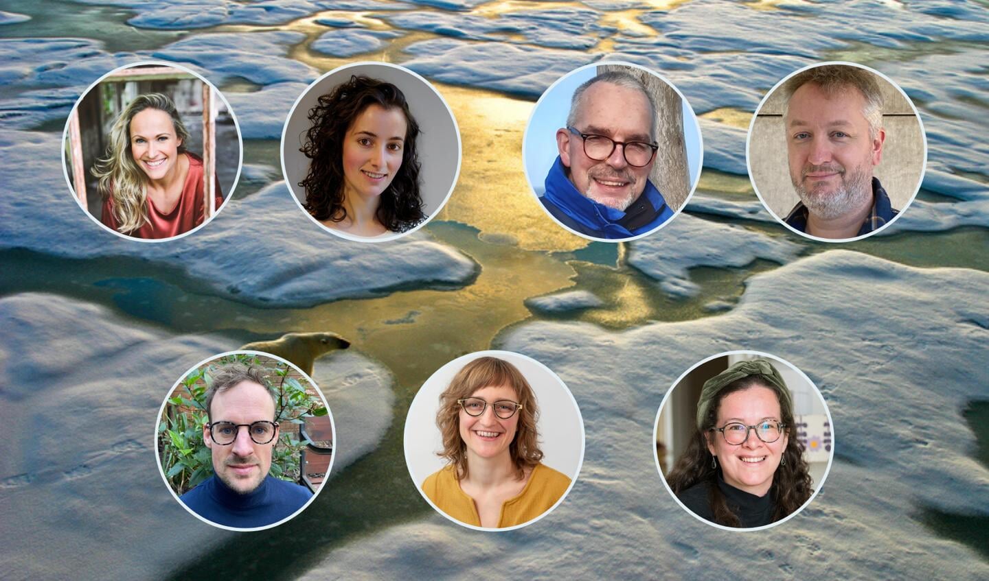 Van links naar rechts, boven naar onder: Rineke de Wit, Maria Bouwman, Nico van der Vegt, Wietze van der Laan, Arjen Kooiman, Matty van Leijenhorst en Henrieke Schouten.
