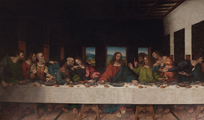 Het museumcafé herbergt de meterslange kopie van de replica van 'Het laatste avondmaal' van Leonardo Da Vinci die in de norbertijnenabdij van Tongerlo hangt.