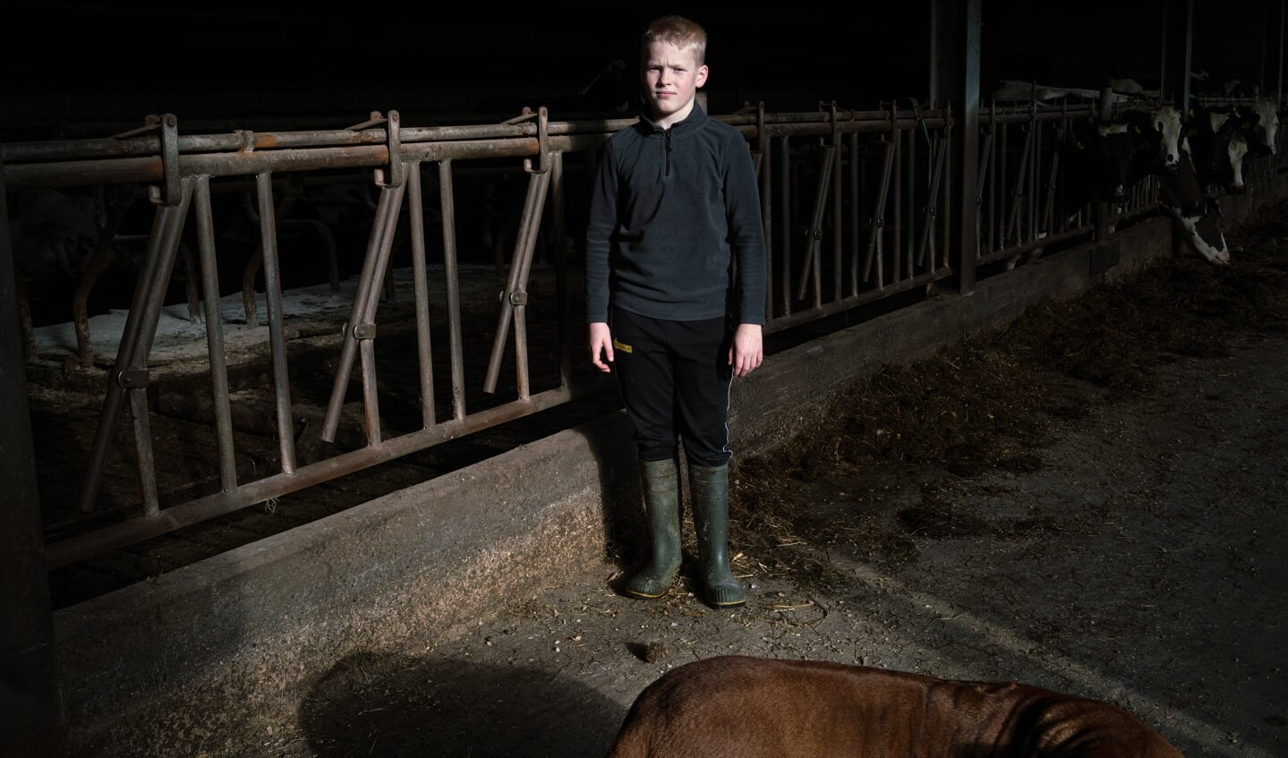 Jesper Kocken (11) woont op een koeienboerderij in Huisseling, Noord-Brabant.
