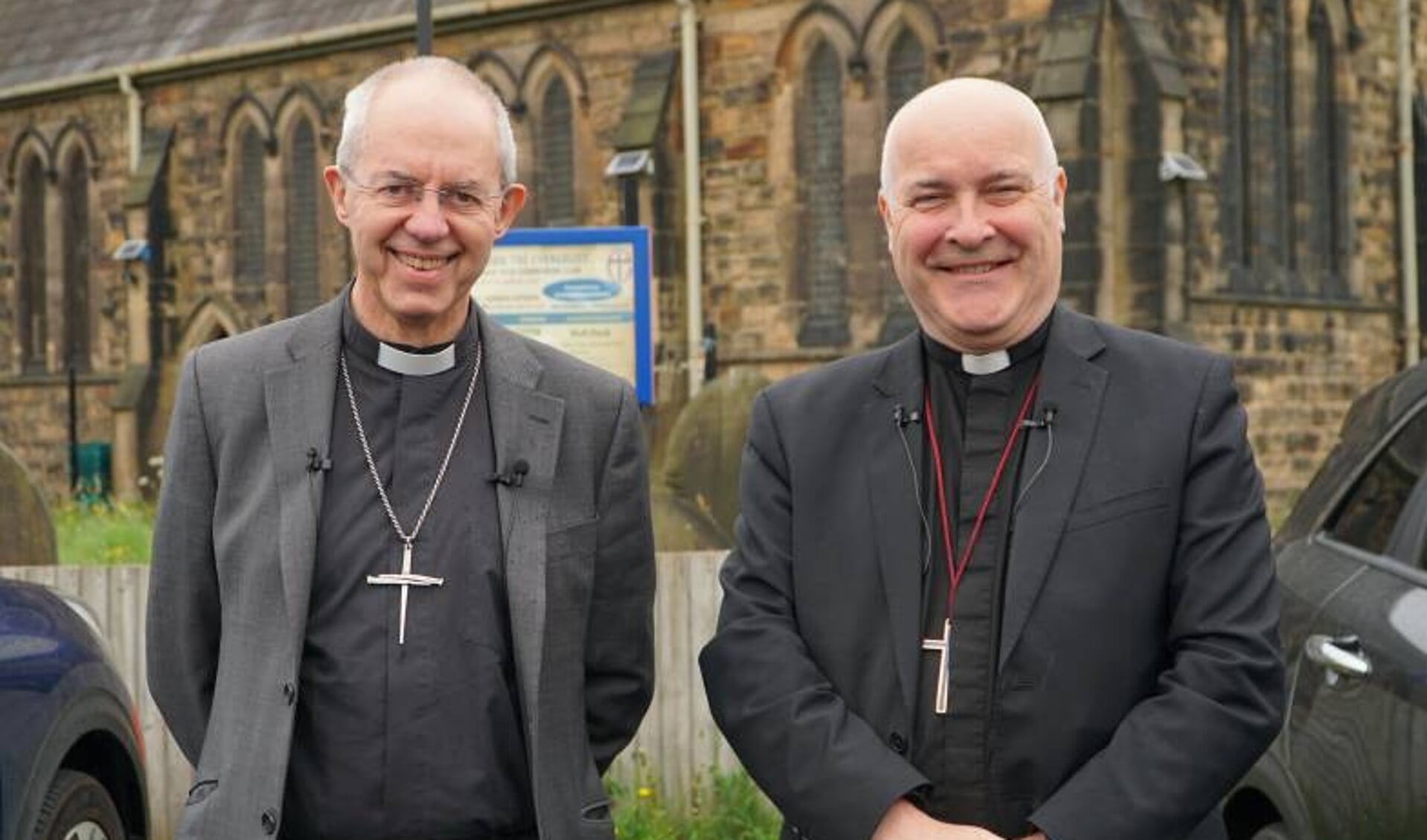 De leiders van de Anglicaanse Kerk in Engeland, aartsbisschop van Canterbury Justin Welby (links) en zijn collega van York Stephen Cottrell.