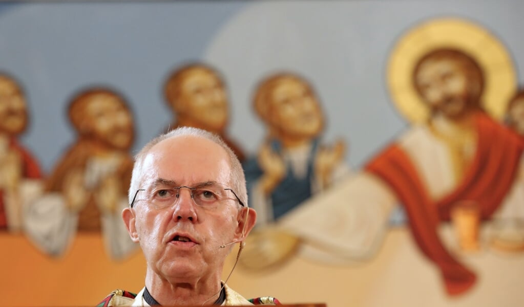 Justin Welby, aartsbischop van Canterbury en hoofd van de Anglicaanse kerk, bood excuses aan in Canada. (beeld epa / Khaled Elfiqi)