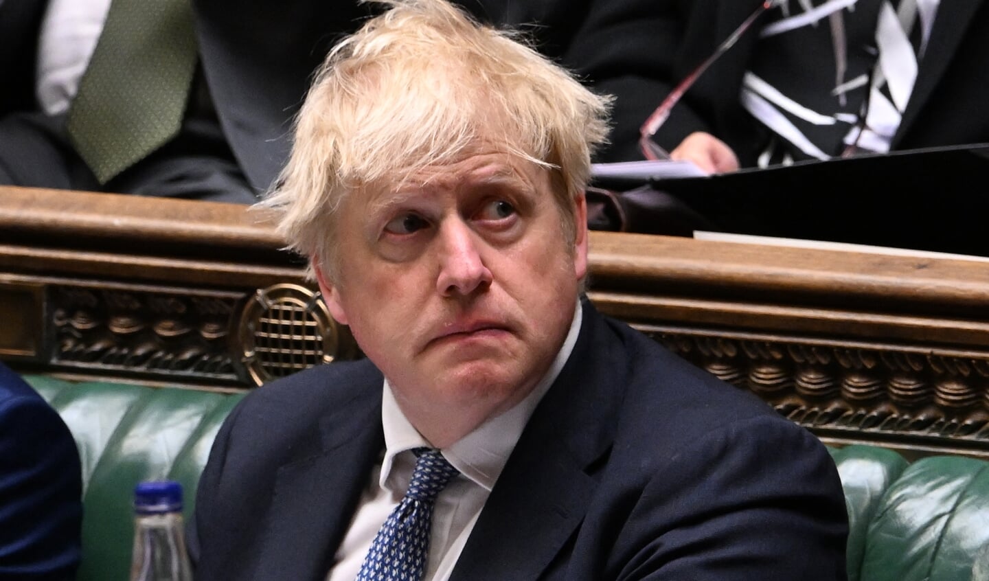 Boris Johnson in het parlement.