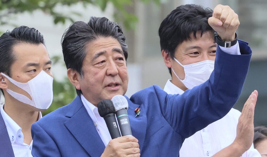 Shinzo Abe werd op 67-jarige leeftijd vermoord.  (beeld 
yoshikazu Tsuno / afp)