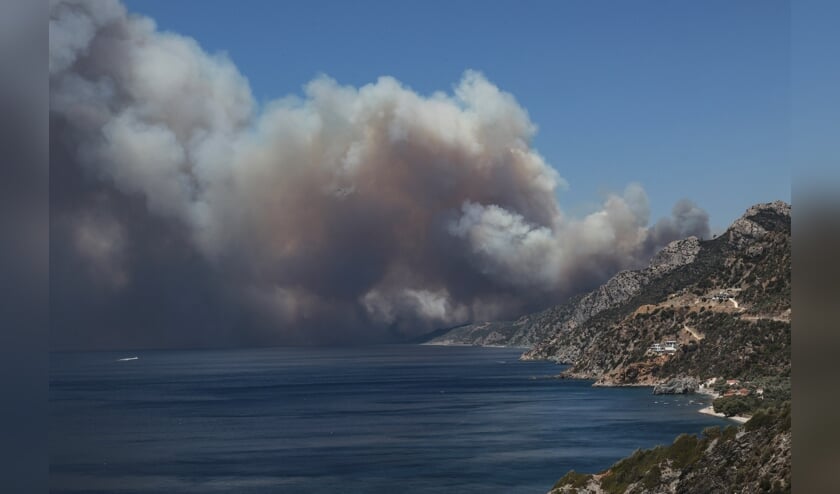 De brand op Lesbos bij Vatera.