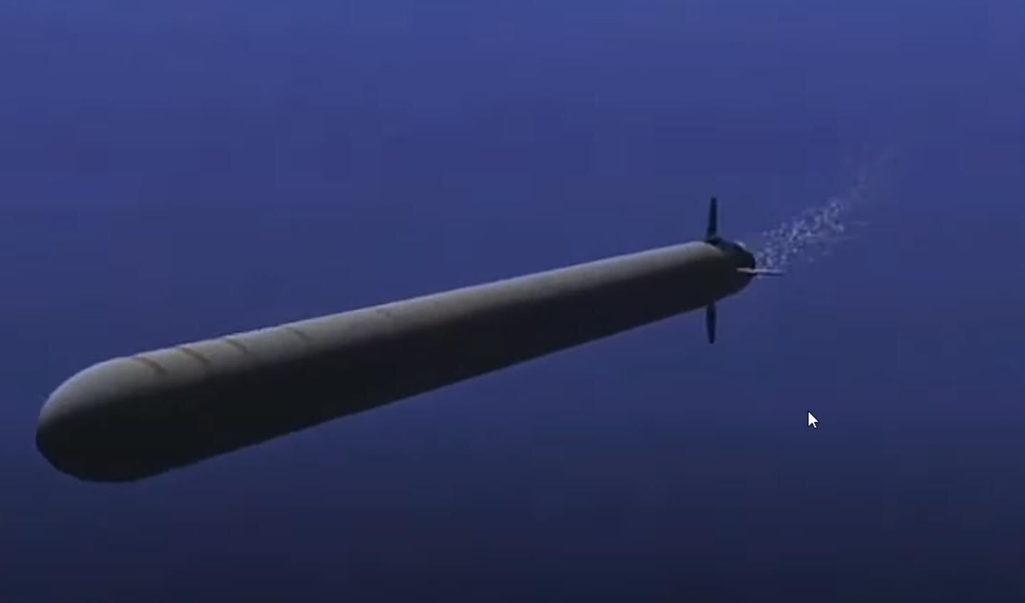 De nucleaire Poseidontorpedo in een video van het Russische ministerie van Defensie
