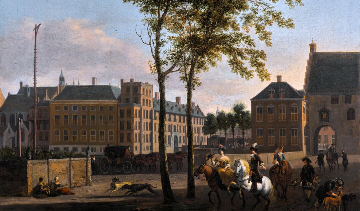 Het Groene Zoodje, waar de gebroeders De Witt werden gelyncht. Schilderij van Gerrit Berckheyde.