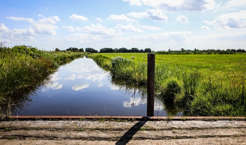 Het Laarzenpad loopt rechttoe rechtaan, door de polder en over de dijk; verdwalen kun je niet.