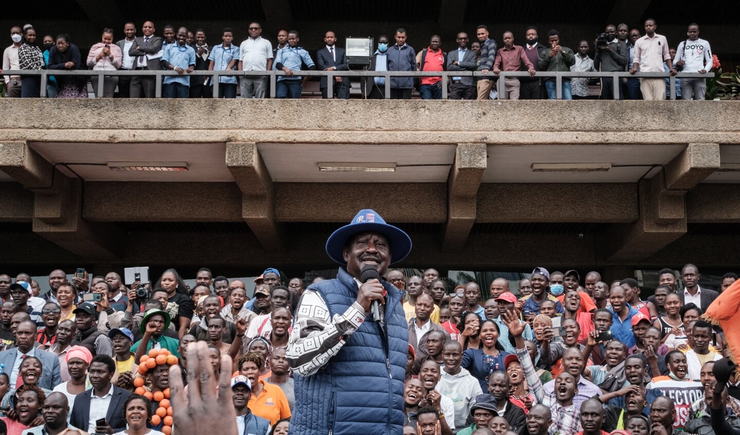 Oppositiekandidaat Raila Odinga, die in Nairobi aanhangers toespreekt, is opnieuw naar het hooggerechtshof gestapt om de uitslag van de presidentsverkiezingen aan te vechten.