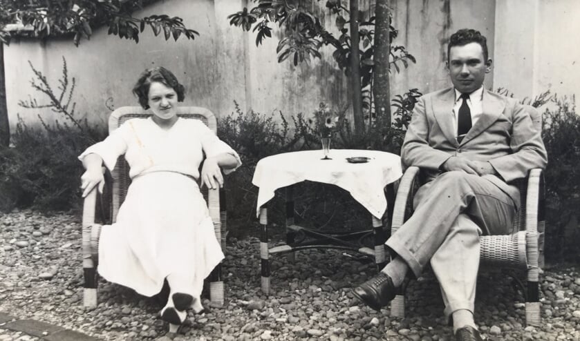 Gré en Piet Immerzeel in voormalig Nederlands-Indië, 1936.