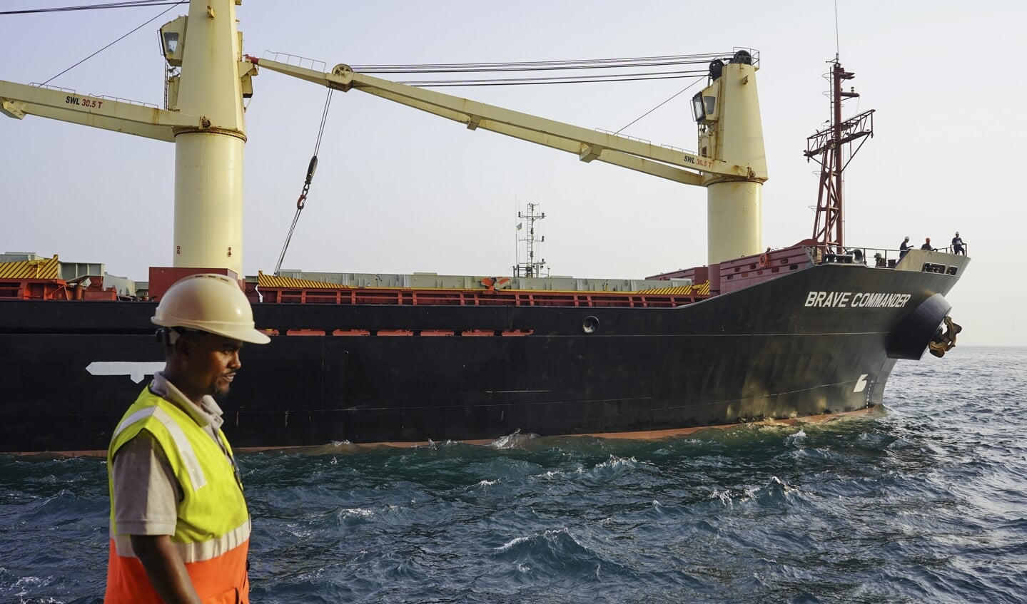 Het schip Brave Commander kwam dinsdag aan in de haven van Djibouti.