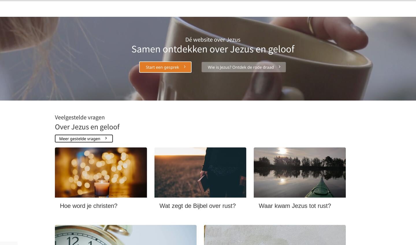 De Nederlandse versie van de missionaire website Jesus.net van de gelijknamige organisatie.
