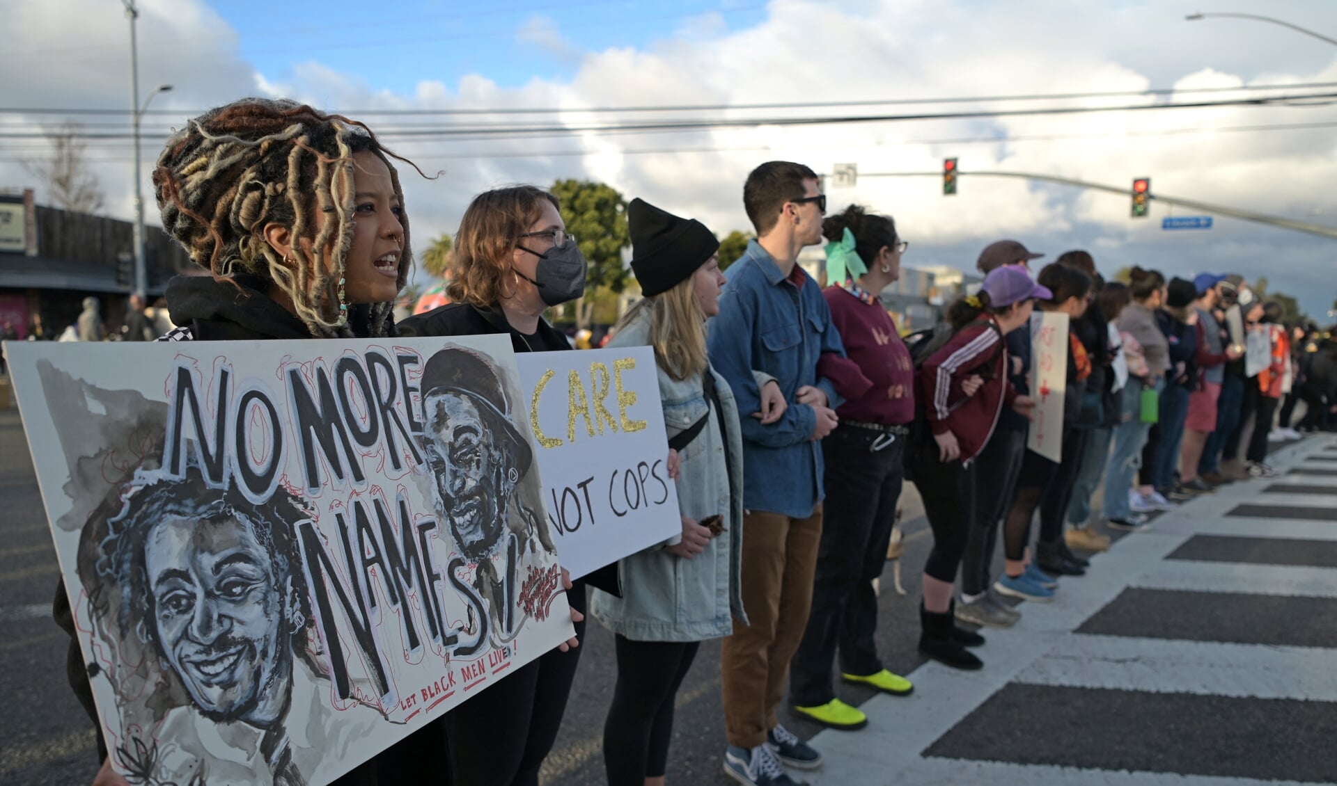Protesten in de stad Venice (Californië) tegen de fatale arrestatie van Nichols.