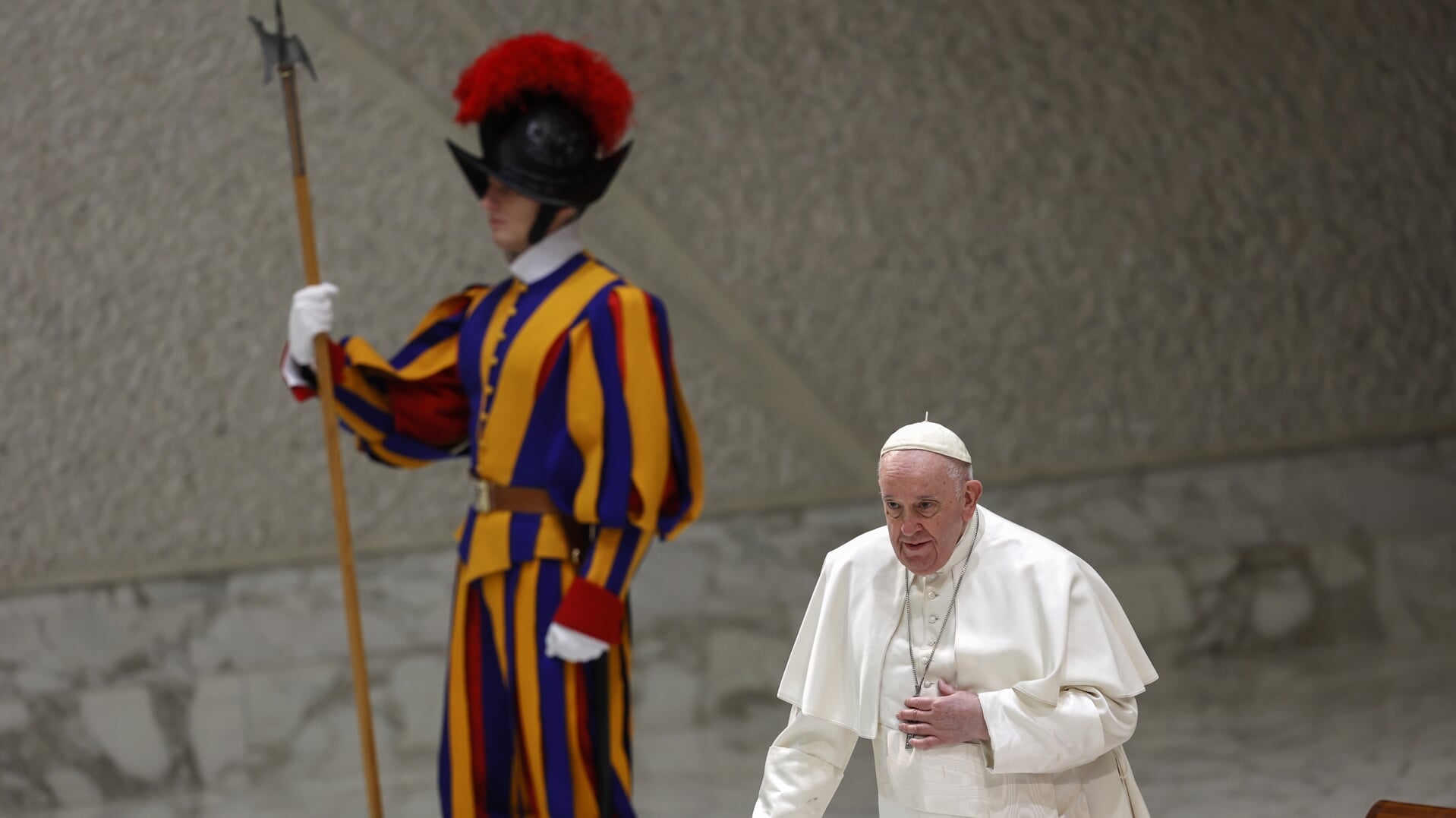 Paus Franciscus tijdens de algemene audiëntie van woensdag 25 januari. 