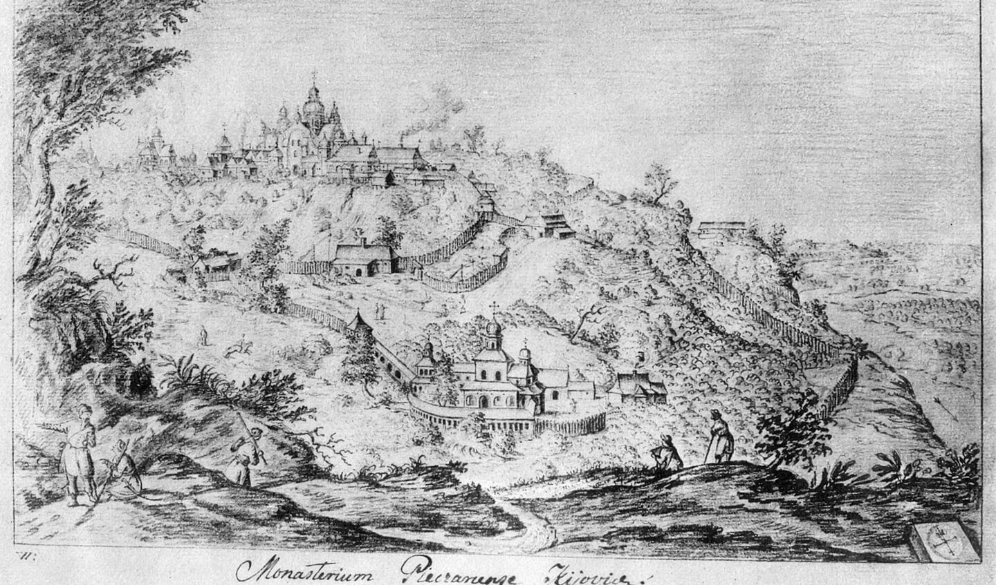 Het Holenklooster op een prent van Abraham Westerveld uit de zeventiende eeuw