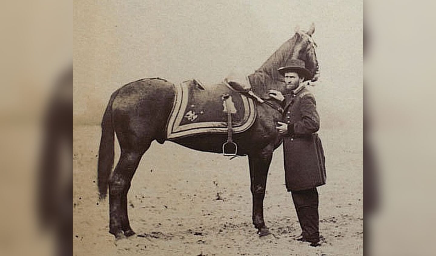 President Ulysses S. Grant met zijn meest geliefde en snelle paard Cincinnati