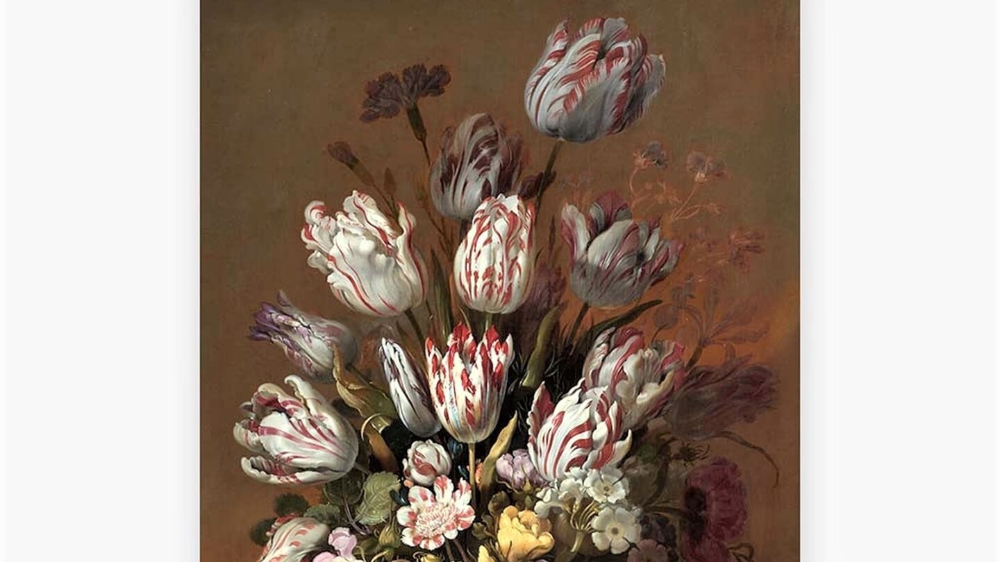 Stilleven met bloemen, schilderij van Hans Bollongier, 1639.