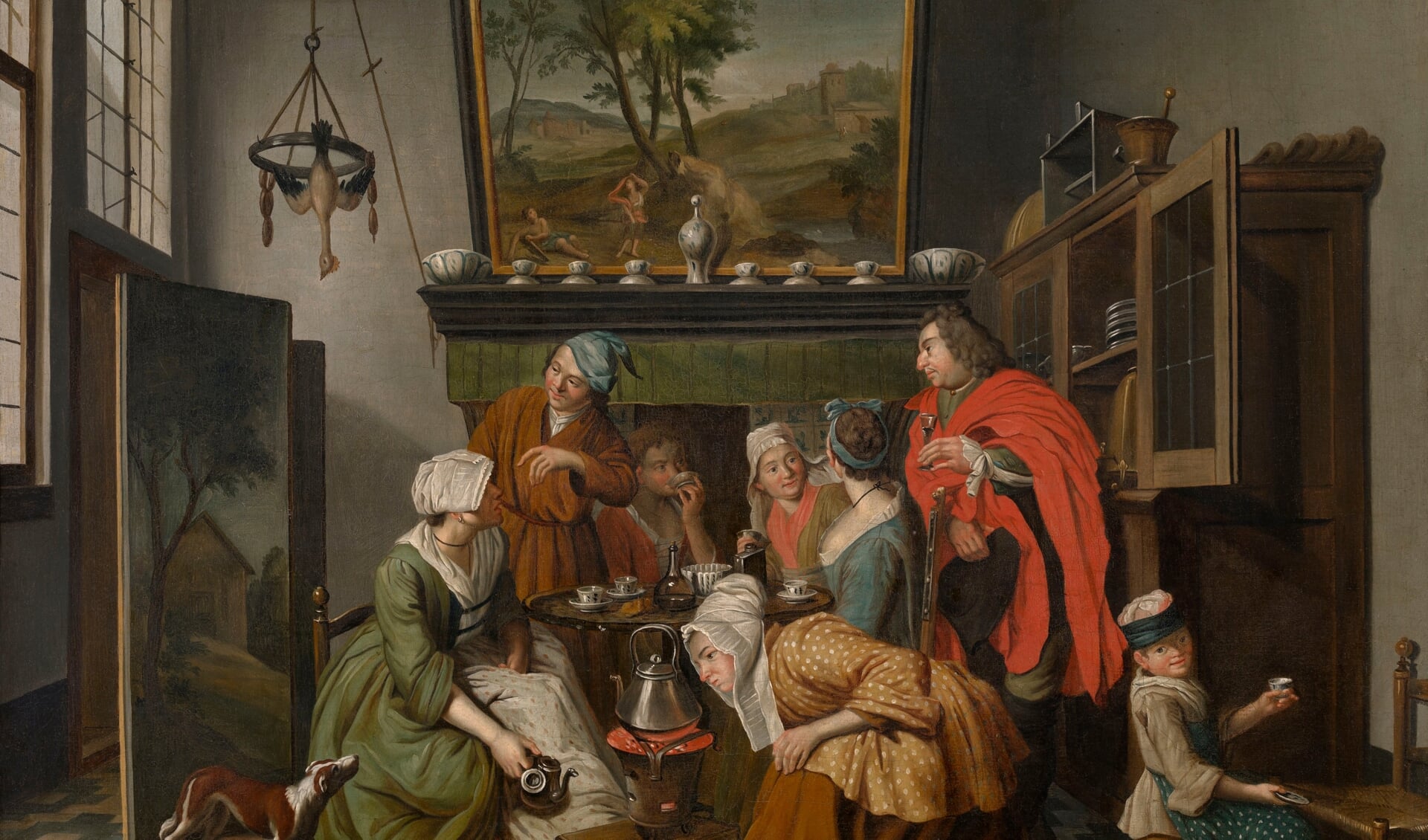 'Het thee-uurtje', geschilderd door Jan Josef Horemans II in de tweede helft van de achttiende eeuw.