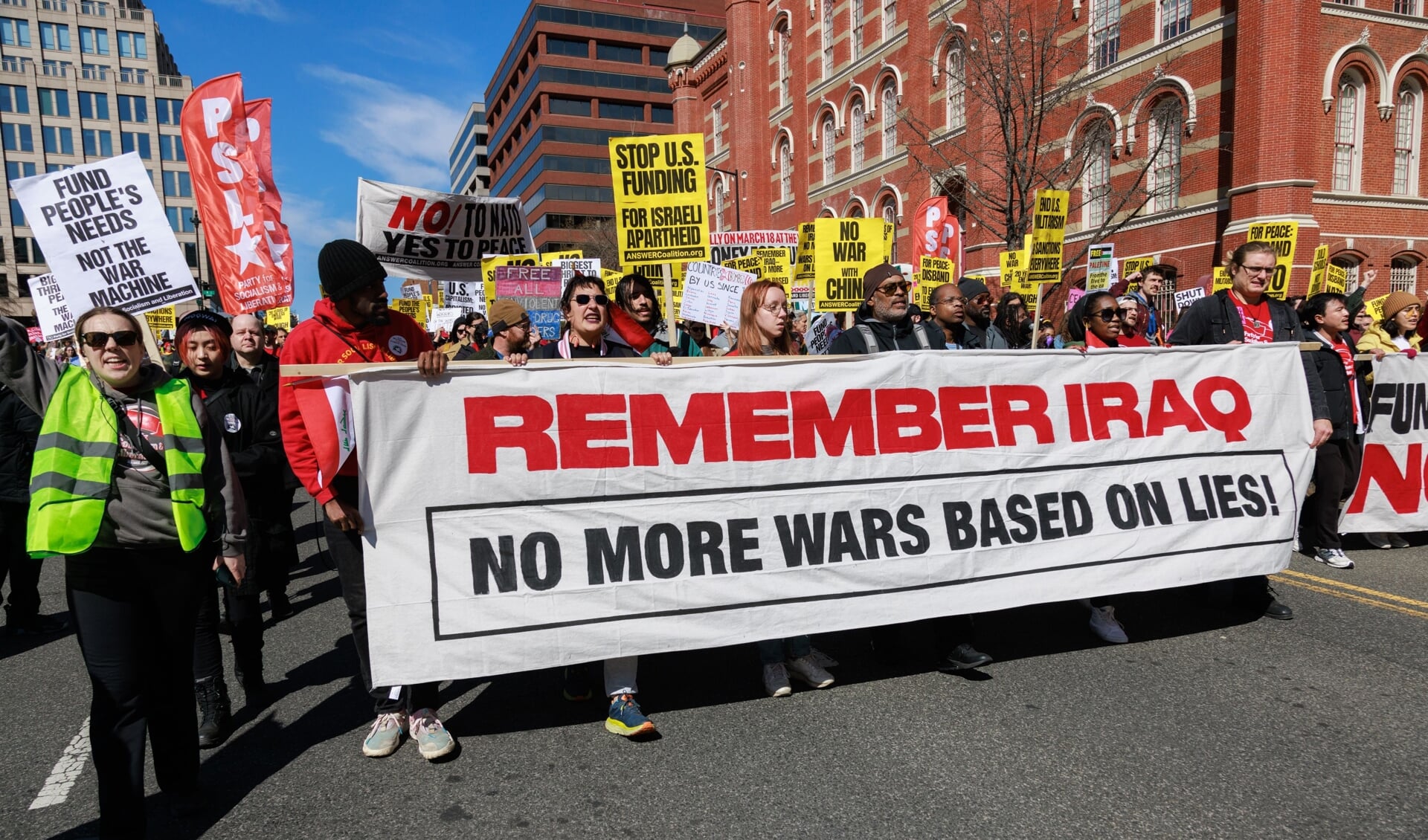 Anti-oorlogsdemonstratie in Washington op 18 maart dit jaar.