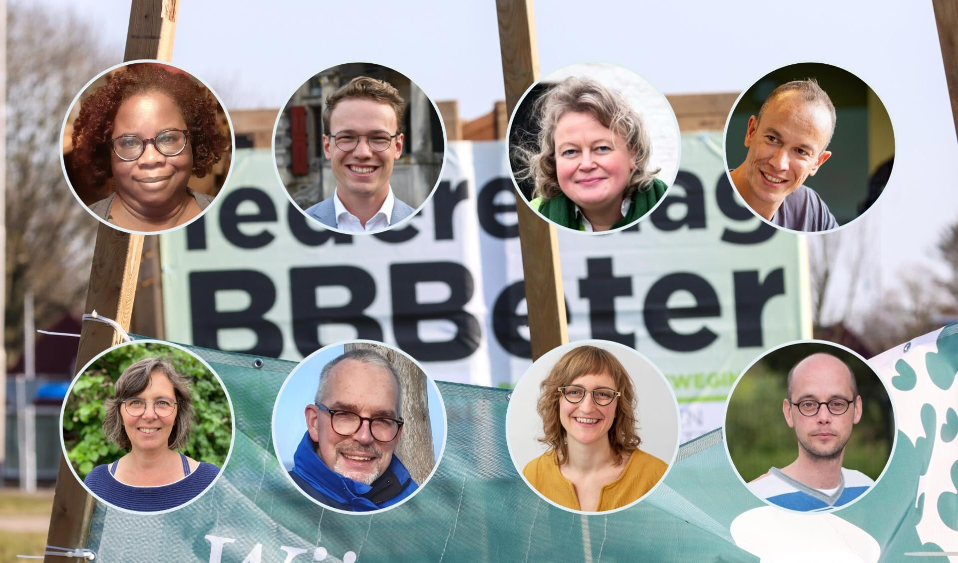 Sandra Oosterwolde, Jens Mostert, Irene Plas, Bert Mollema, Henriëtte de Jong, Nico van der Vegt, Matty van Leijenhorst, Pieter de Vos.