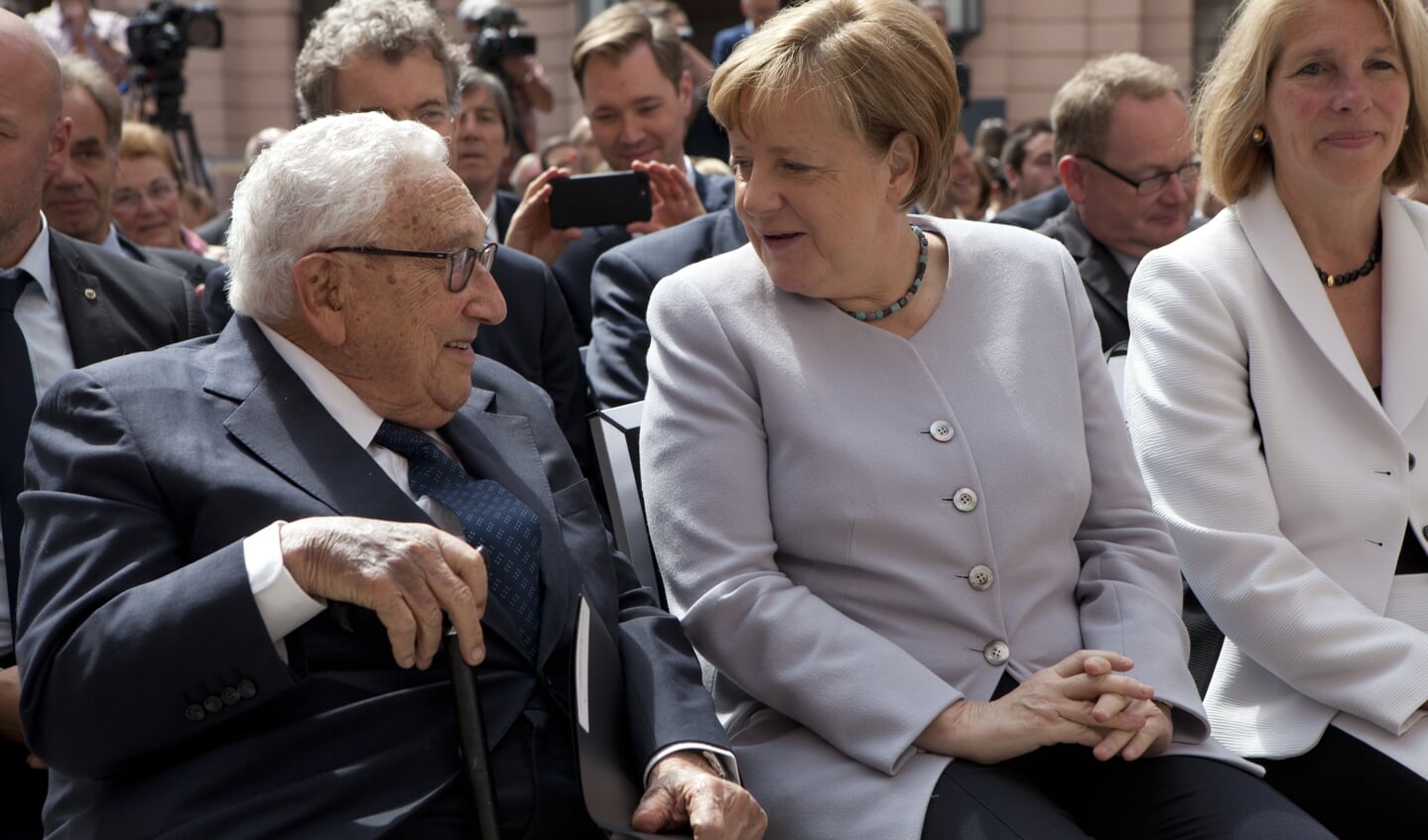 Kissinger en de Duitse bondskanselier Angela Merkel, 2017