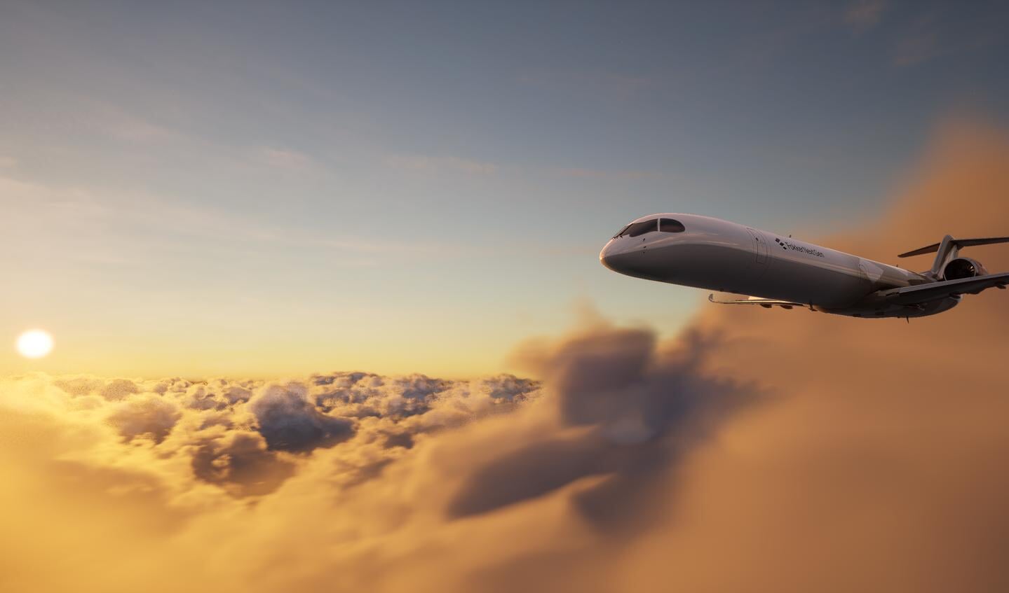Studiemodel van de nieuwe Fokker op waterstof.