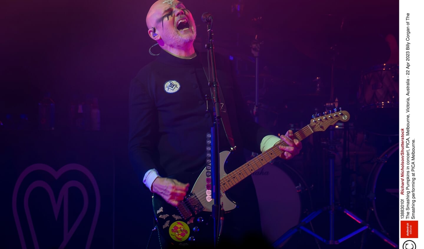 Zanger Billy Corgan van The Smashing tijdens een optreden in Melbourne, afgelopen april.