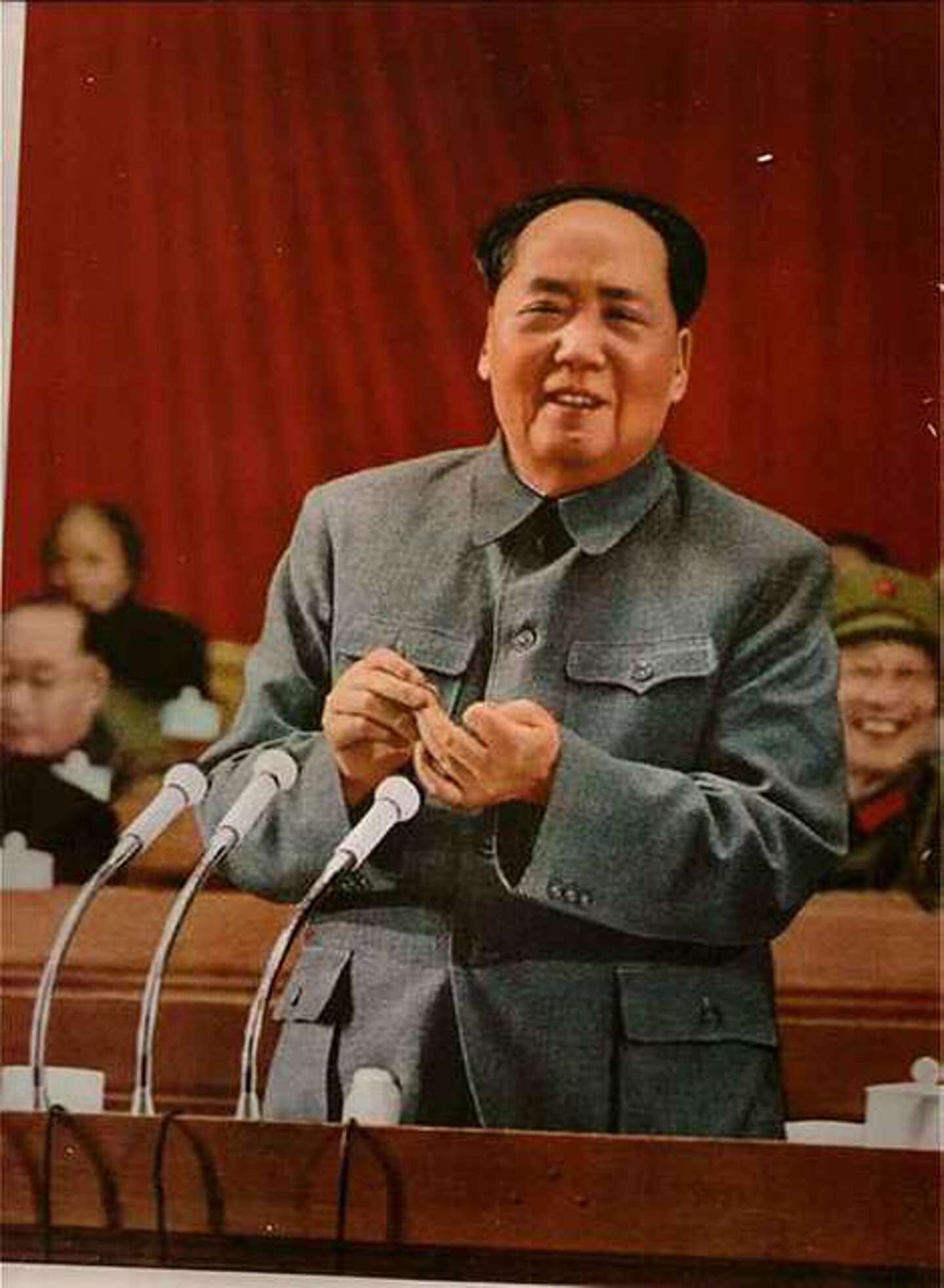 Mao Zedong tijdens een toespraak in 1969, toen er door zijn toedoen al miljoenen mensen waren gestorven.