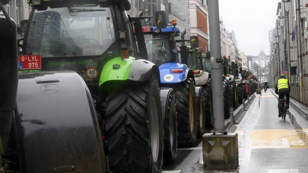 Boerenprotest dinsdagmorgen in Brussel.