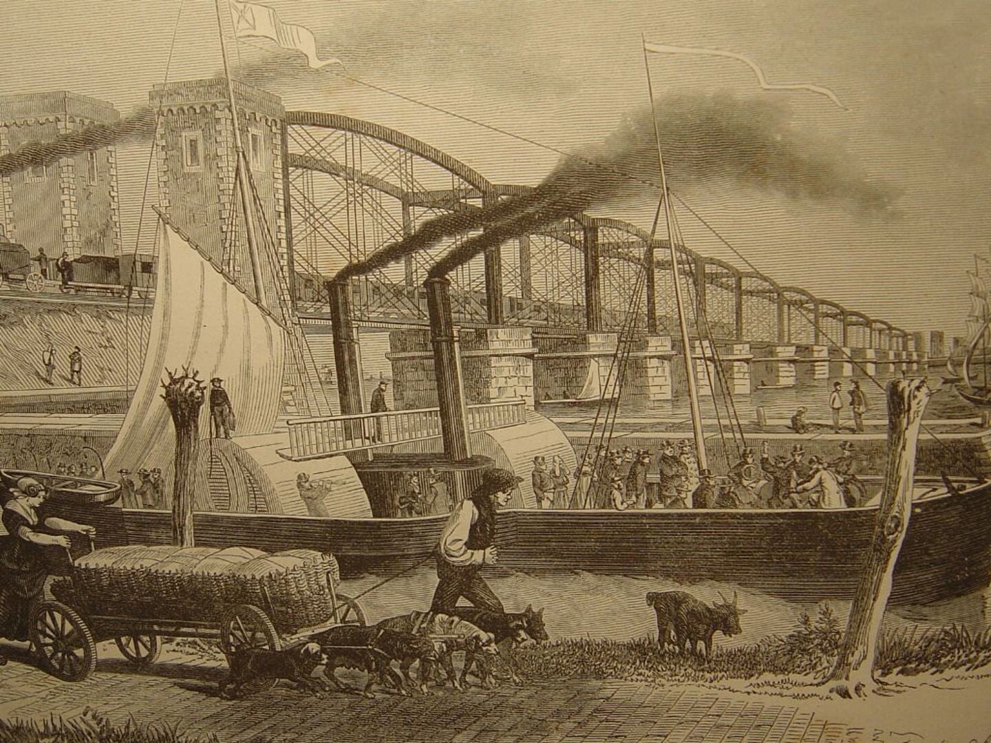 De eerste brug bij Moerdijk, in gebruik genomen in 1872, bracht een verbinding tussen Rotterdam en het zuiden tot stand.