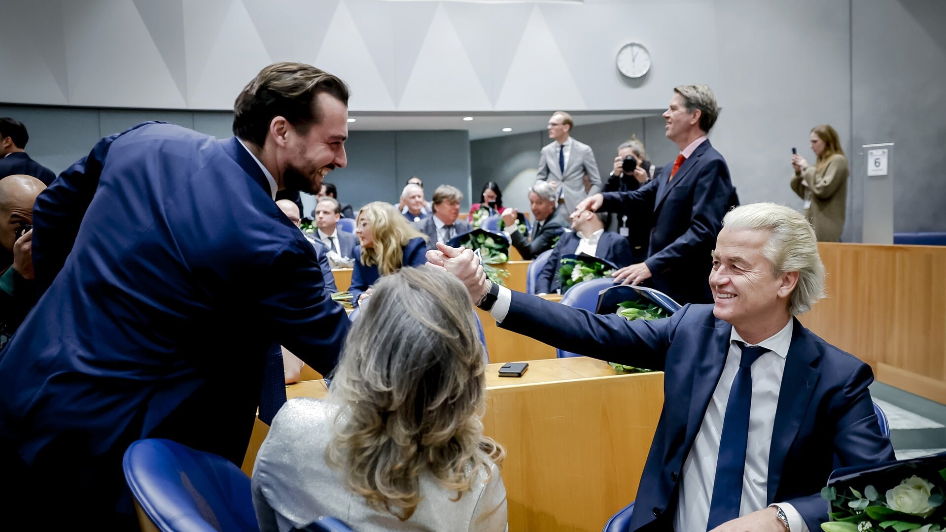 Baudet en Wilders, voorafgaand aan de beëdiging van de Tweede Kamer, december vorig jaar.