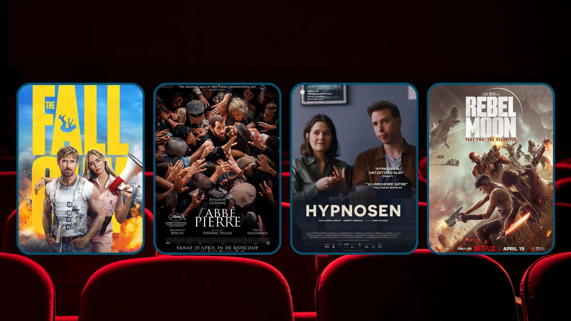 Vier nieuwe films zijn nu te zien in de bioscoop of op Netflix