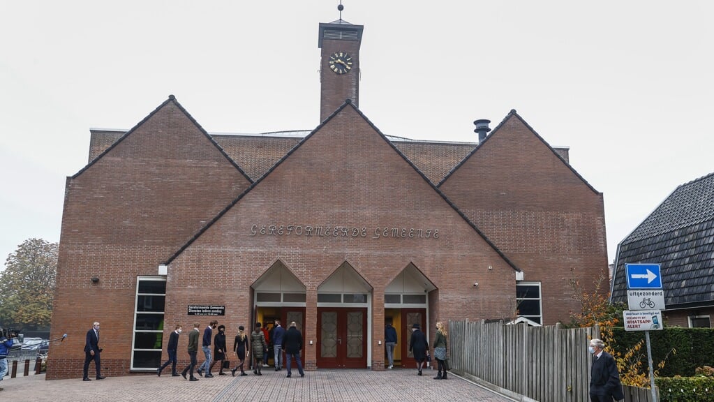 De Rehobothkerk in Barneveld, waar voor de Gereformeerde Gemeente van Barneveld-Centrum samenkomt. 