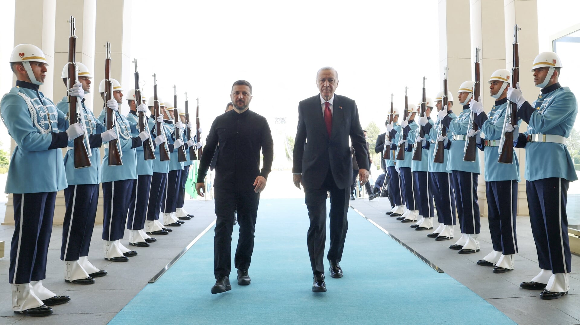 Oekraïense president Volodymyr Zelensky (links) met Turkse president Recep Tayyip Erdogan.