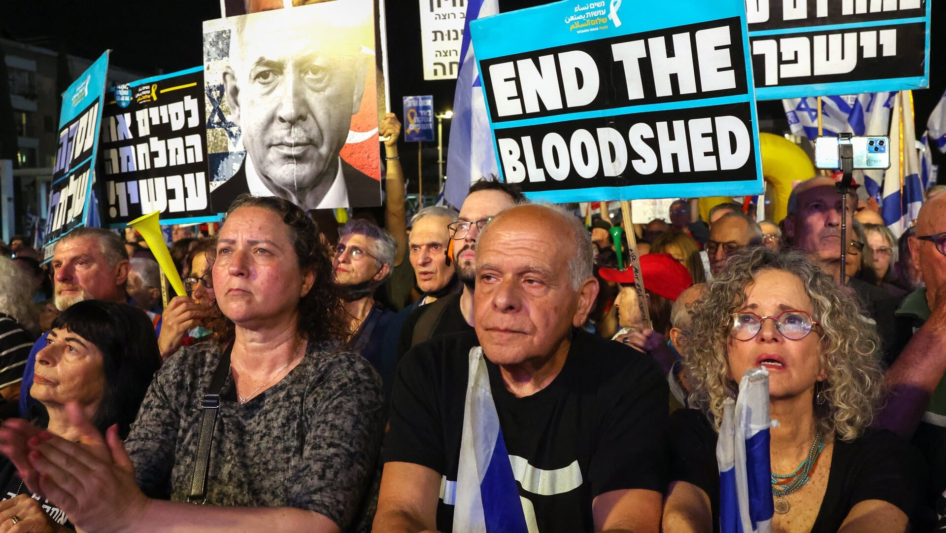 Israëliërs protesteren tegen het beleid van de regering Netanyahu.