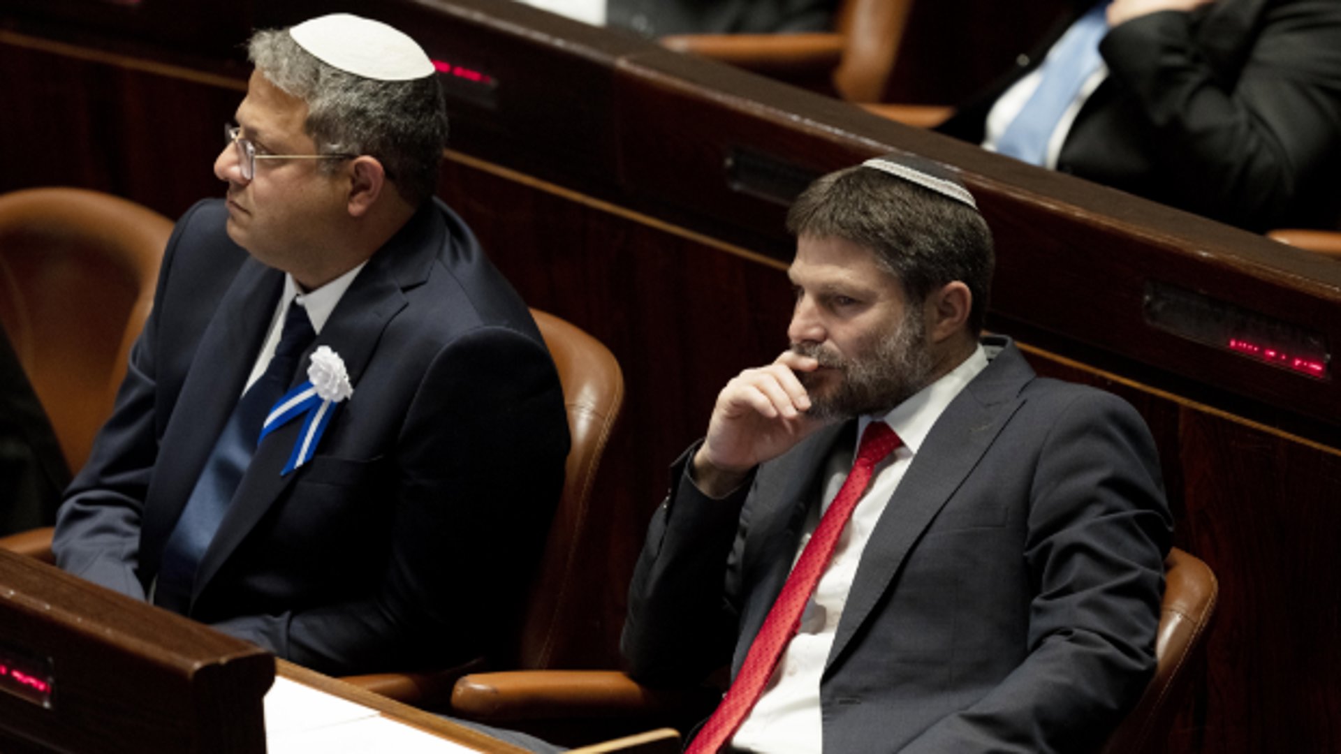 De Israëlische ministers Ben Gvir (links) en Smotrich in 2022.