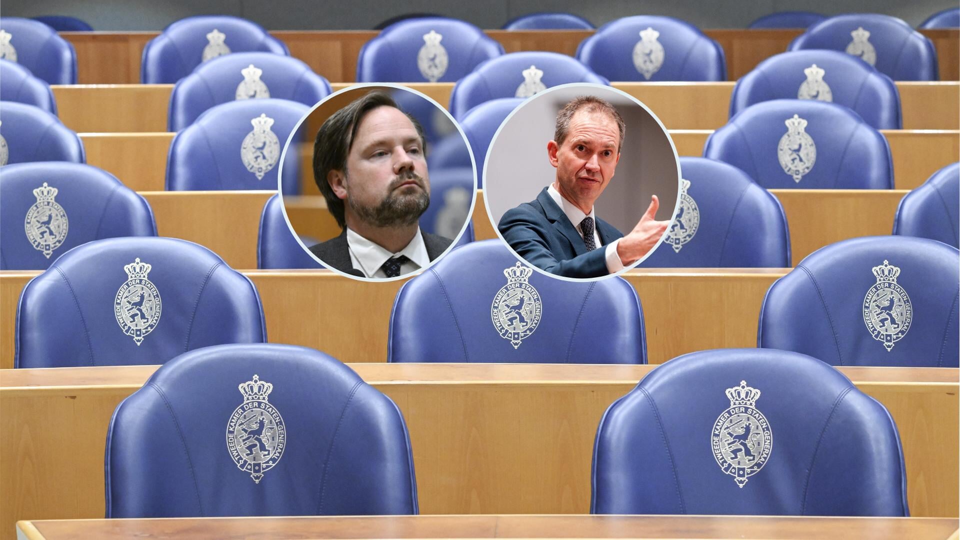 Diederik Boomsma en Eddy van Hijum. Waar Van Hijum zijn bekomst heeft van de PVV, is Boomsma kritisch op meerdere kanten van het politieke spectrum.