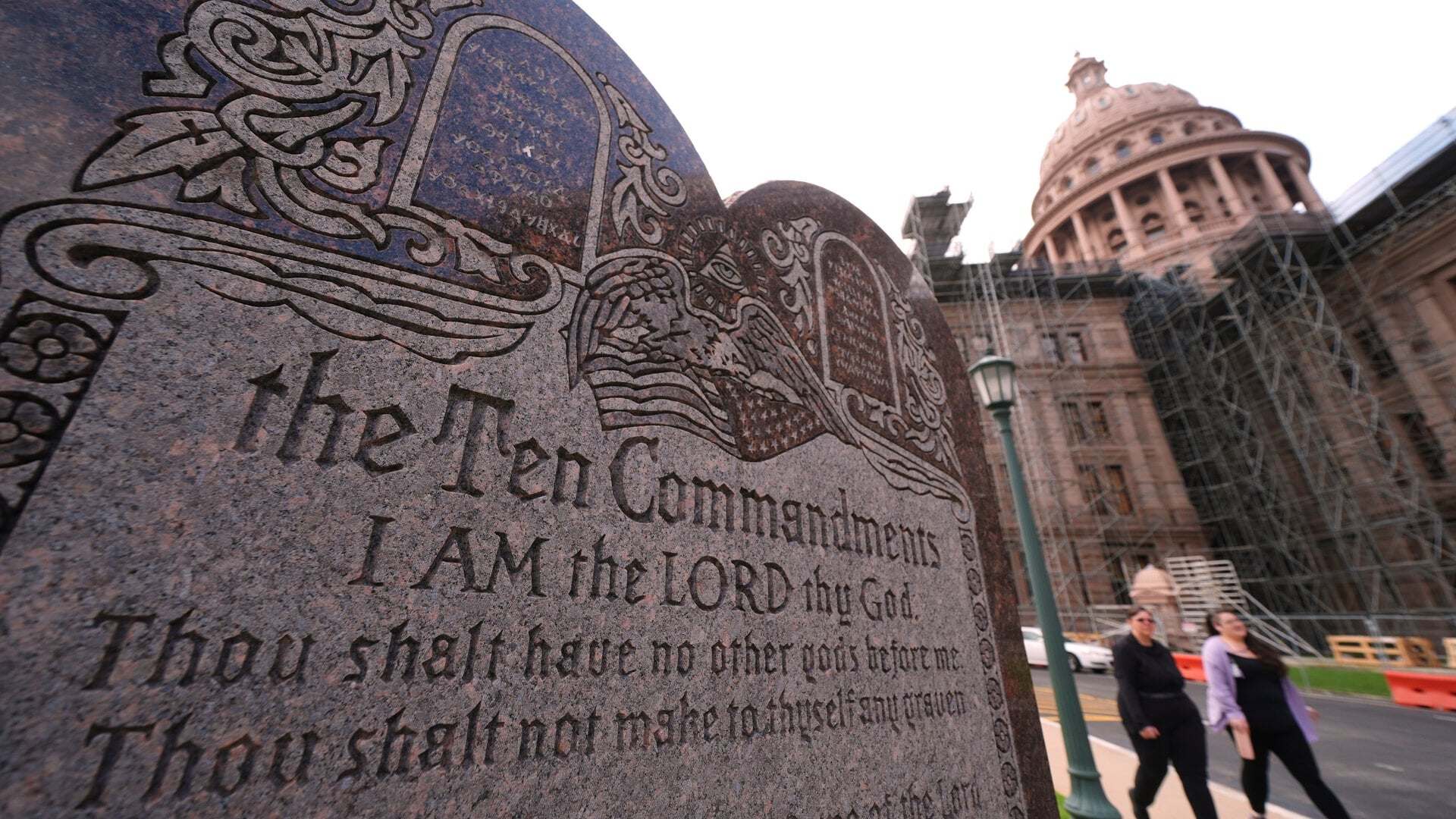 De tien geboden bij het Capitool in Austin, Texas.