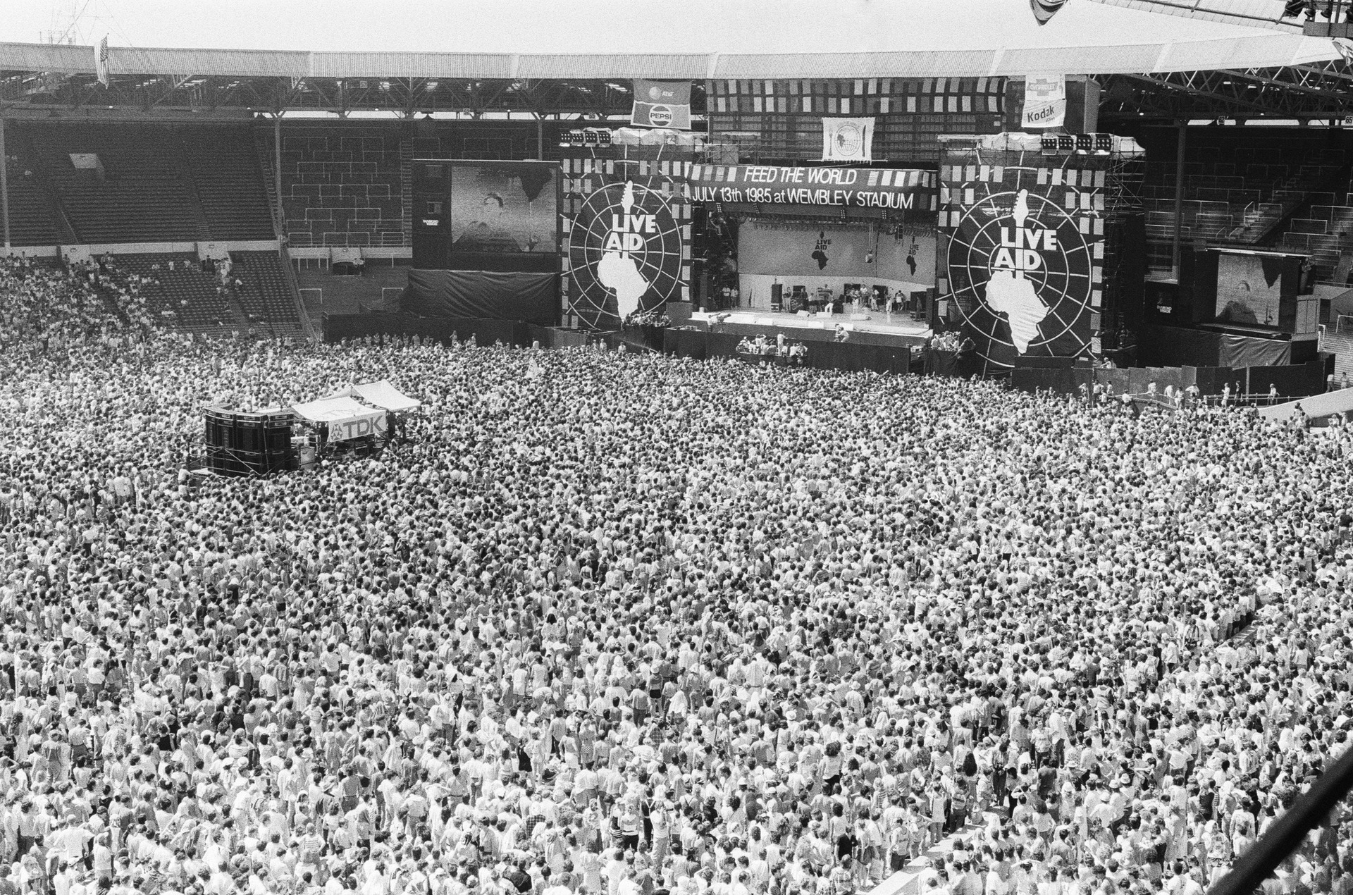 Live Aid in Londen, zaterdag 13 juli 1985, op initiatief van muzikant Bob Geldof.