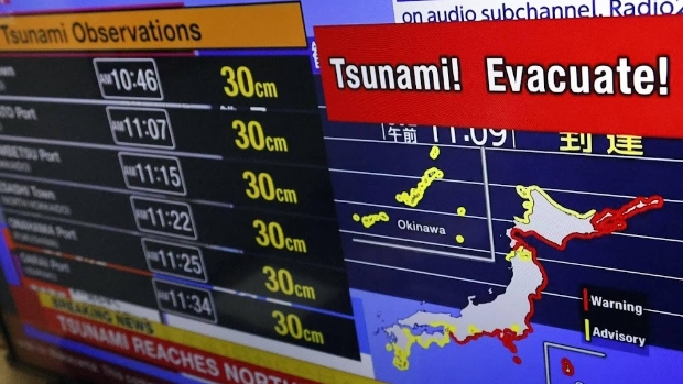 Evacuatie 1,9 miljoen Japanners bevolen na tsunamiwaarschuwing