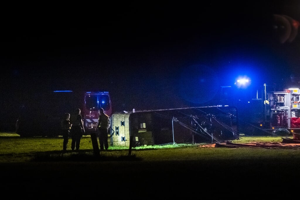 Hulpdiensten op de plek van het ongeval.