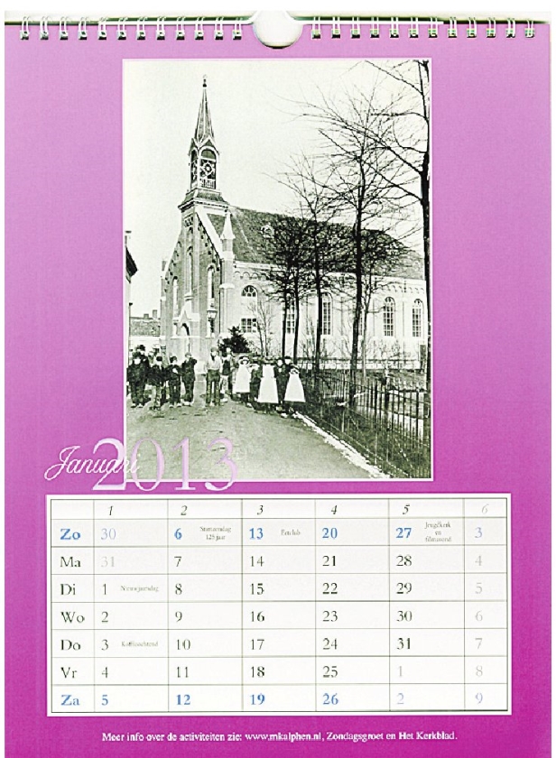 Lokaal: kalender van jubilerende Maranathakerk