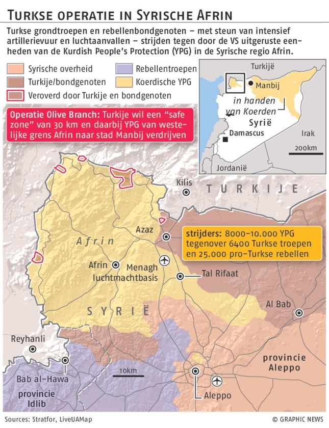 Turkije dreigt over invasie in Afrin