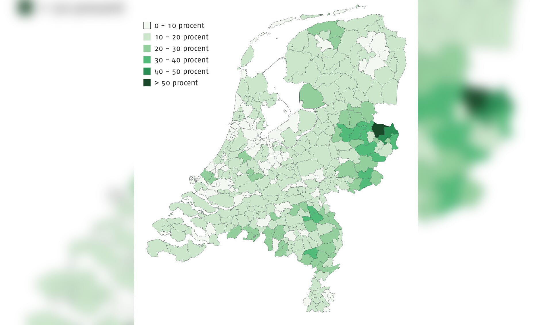Aantal CDA-stemmers per Nederlandse gemeente.