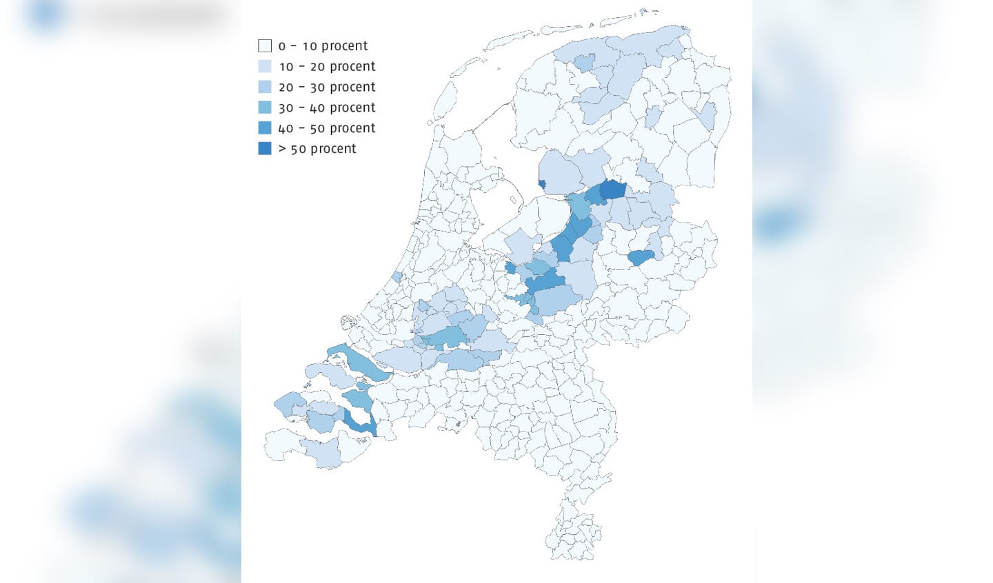 Aantal ChristenUnie/SGP-stemmers per Nederlandse gemeente.