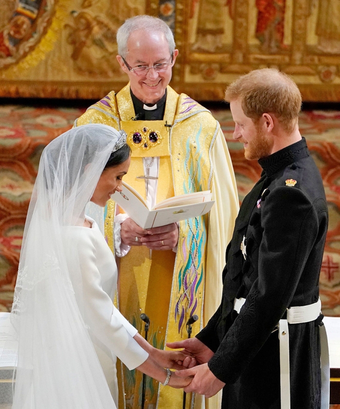 Aartsbisschop Justin Welby bij het huwelijk van prins Harry en Meghan Markle. (afp / Owen Humphreys)