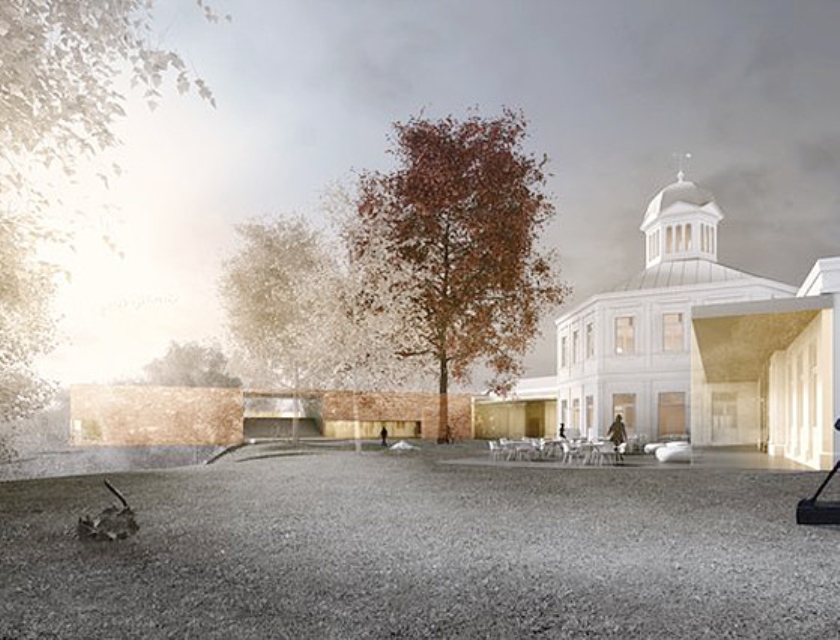 Museum Arnhem met links de door Benthem Crouwel ontworpen nieuwe expositieruimte. Daaronder komt het depot. (museum arnhem)