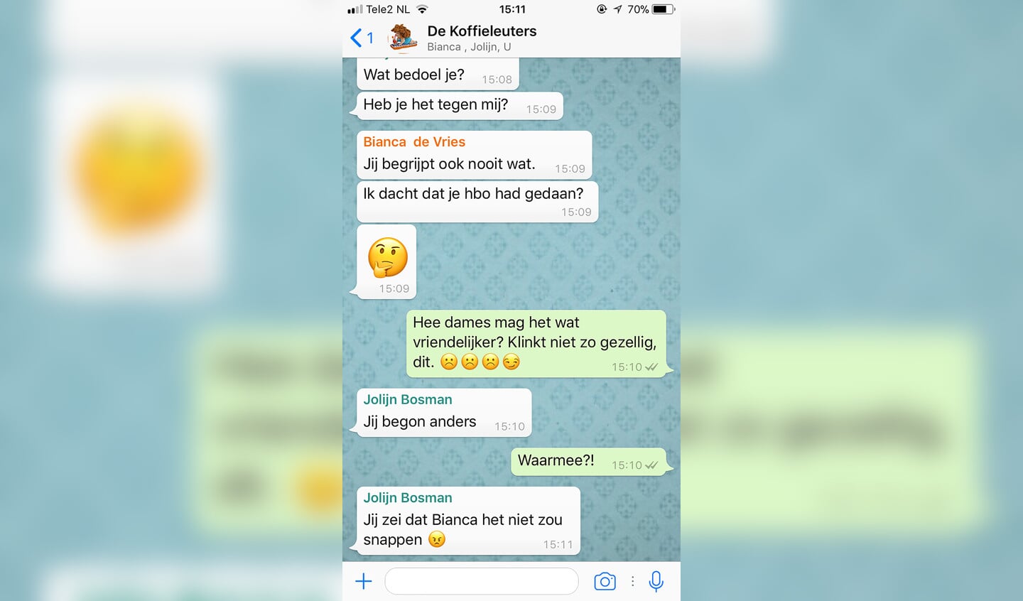 Gebruik de groepsapp waarvoor die bedoeld is
