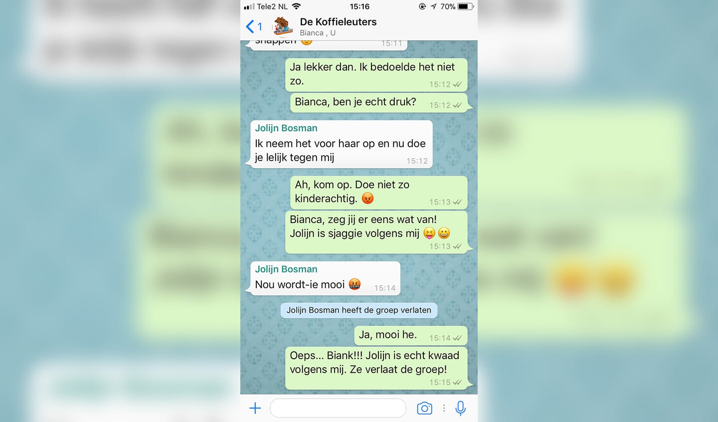 Gebruik de groepsapp waarvoor die bedoeld is